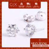  Bông tai bạc nữ mạ vàng trắng đẹp Gix Jewel Bảo Hành Trọn Đời SPGBT15 