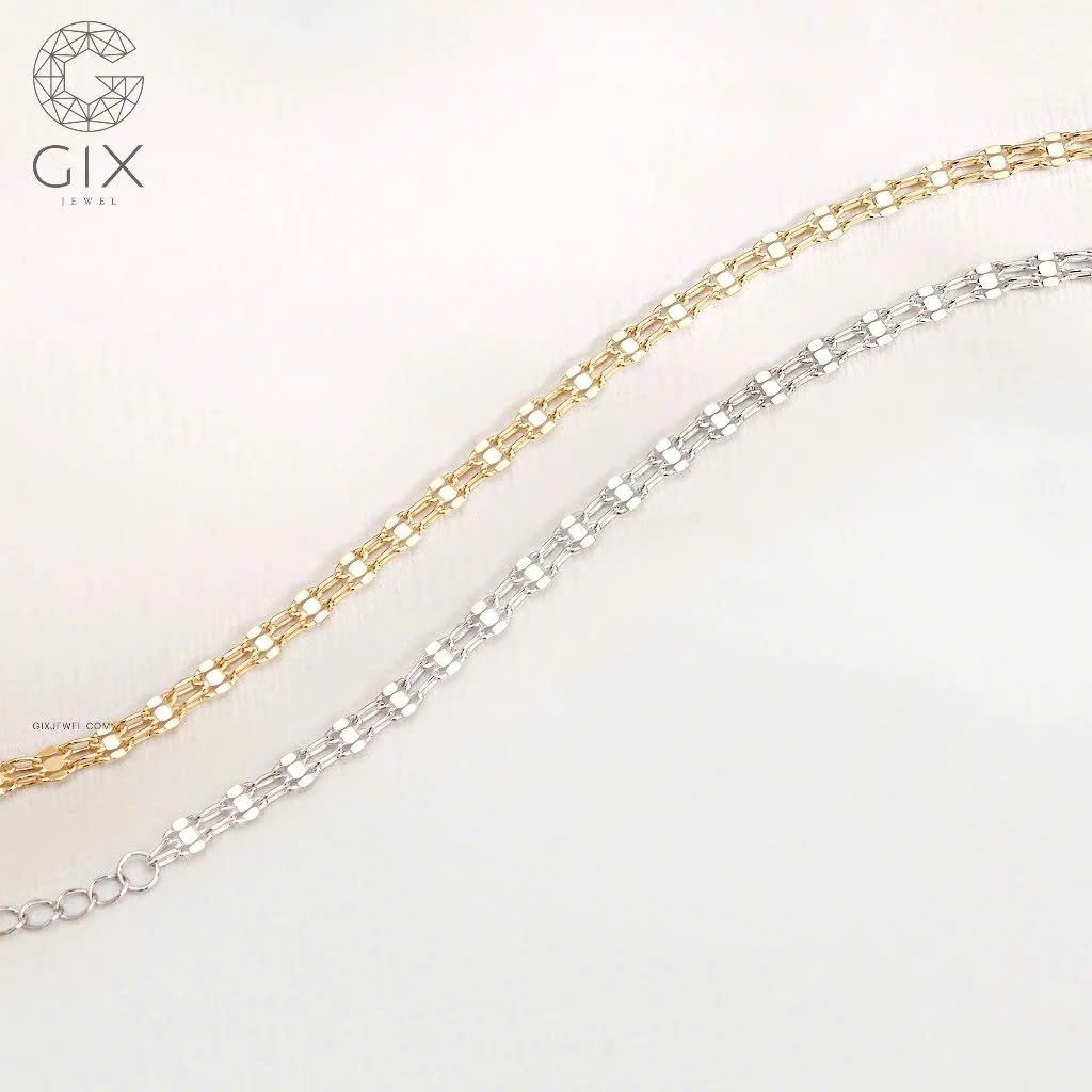  Lắc tay bạc 925 Gix Jewel mạ vàng dây đôi SPGLT12 