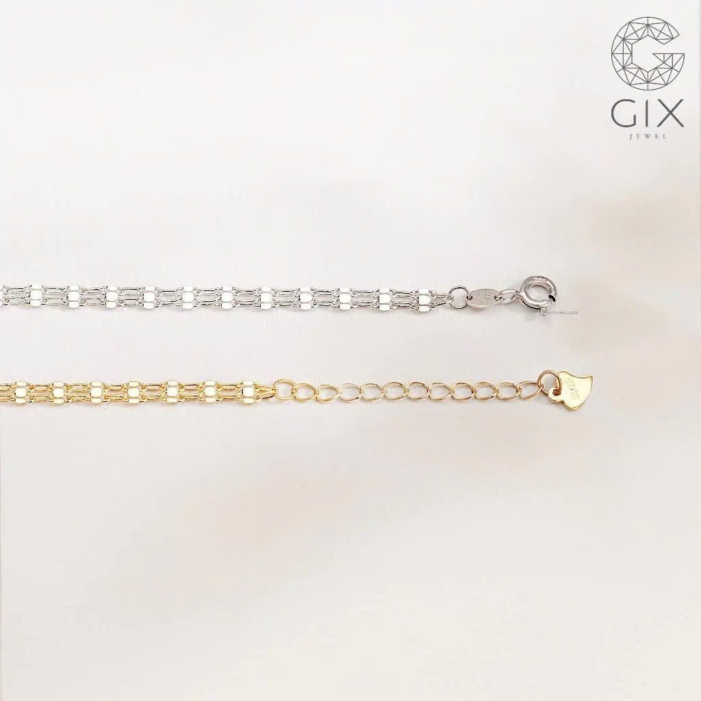  Lắc tay bạc 925 Gix Jewel mạ vàng dây đôi SPGLT12 