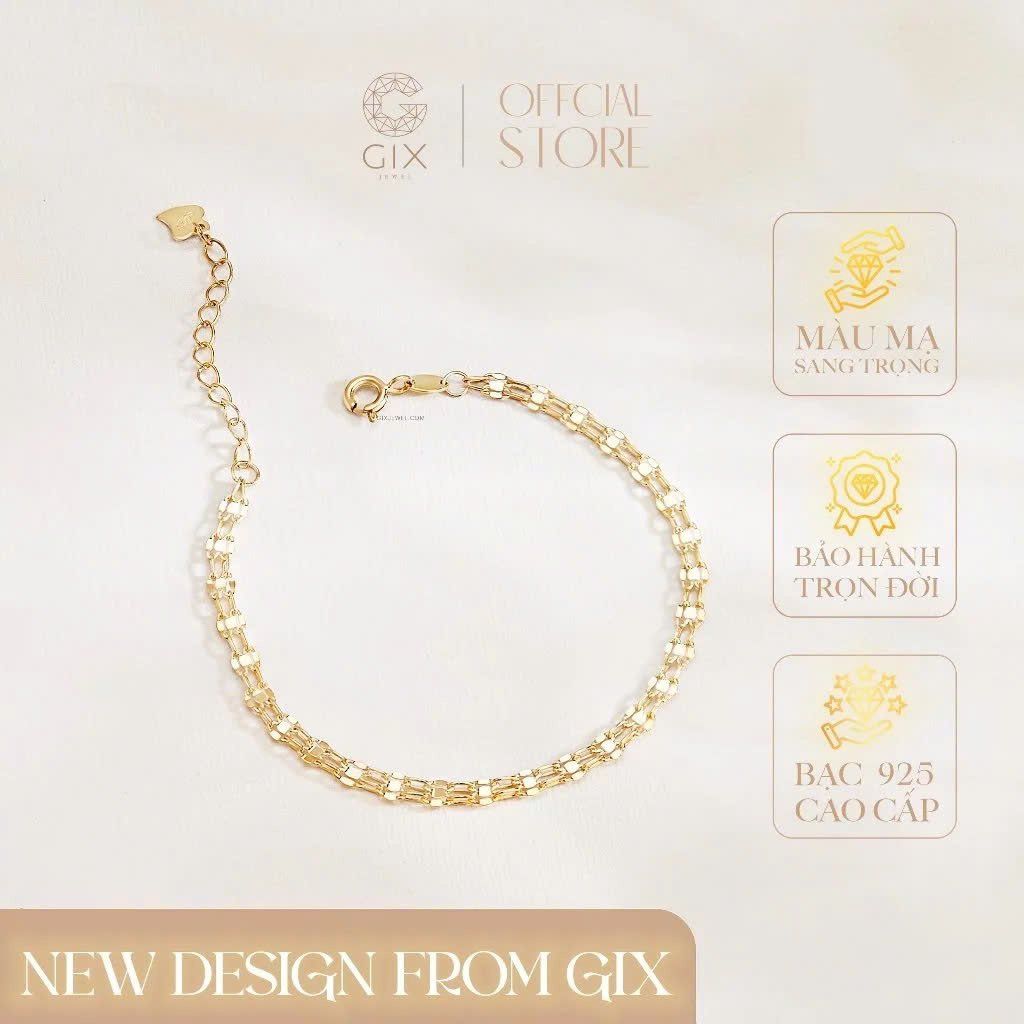  Lắc tay bạc 925 Gix Jewel mạ vàng dây đôi SPGLT12 