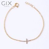  Lắc bạc mạ vàng thánh giá đính đá Cz Gix Jewel LT07 