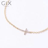 Lắc bạc mạ vàng thánh giá đính đá Cz Gix Jewel LT07 