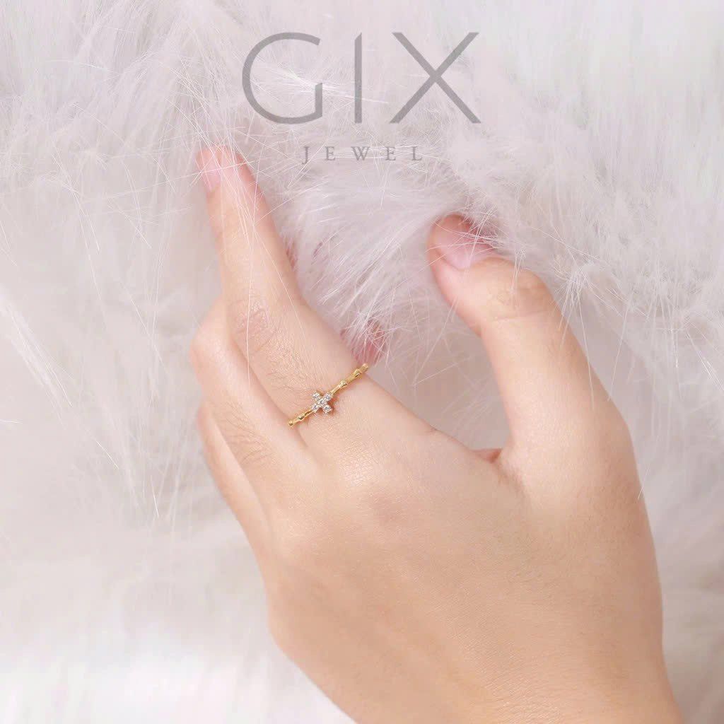  Nhẫn nữ bạc đẹp mạ vàng thánh giá HCM Gix Jewel SPGN22 