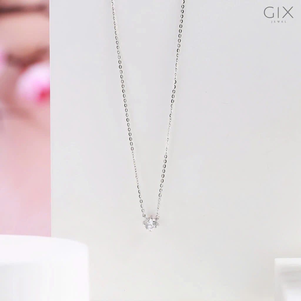  Dây chuyền bạc nữ đẹp mạ vàng đá CZ trắng cao cấp SPGDC07 | Gix Jewel 