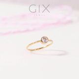  Nhẫn bạc trắng cao cấp mạ vàng nữ đẹp Gix Jewel SPGN23 