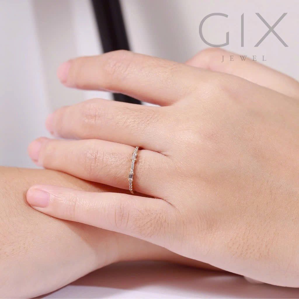  Nhẫn bạc cao cấp Hàn Quốc đá chữ nhật TPHCM Gix Jewel SPGN26 