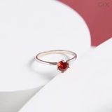 Nhẫn bạc mạ vàng đính đá Cz đỏ Gix Jewel SPGN69 