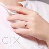  Nhẫn cầu hôn cao cấp bạc nữ mạ vàng đính đá CZ sang trọng Gix Jewel SPGN11 