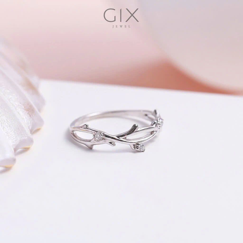  Nhẫn bạc đơn giản nụ hoa mạ vàng rẻ đẹp Gix Jewel SPGN21 