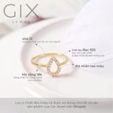  Nhẫn bạc nữ giá rẻ giọt lệ đính tấm CZ cao cấp Tphcm Gix Jewel SPGN06 