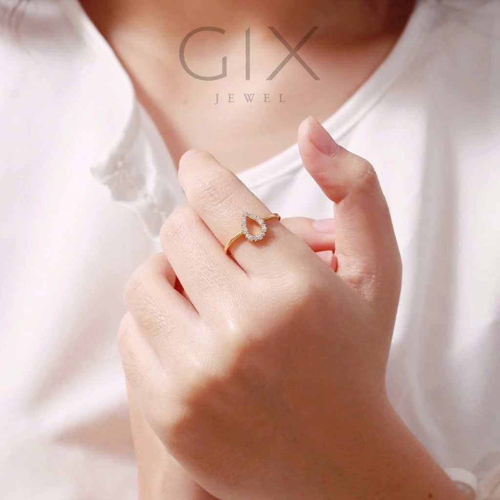  Nhẫn bạc nữ giá rẻ giọt lệ đính tấm CZ cao cấp Tphcm Gix Jewel SPGN06 