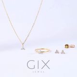  Nhẫn bạc mạ vàng ghép 3 viên đá Cz trắng Gix Jewel SPGN64 