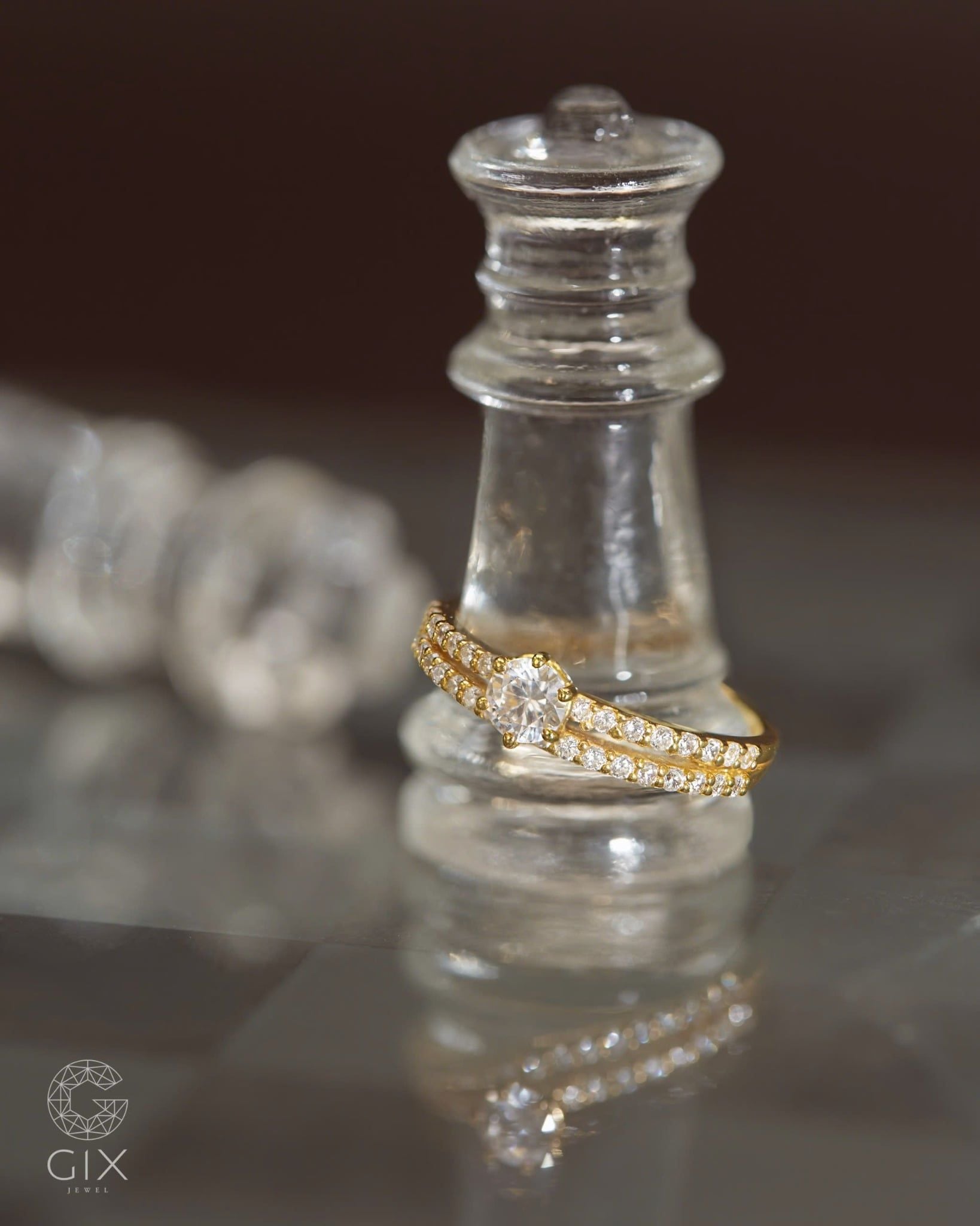  Nhẫn ghép set vàng 18k & bạc đẹp cho nữ đính đá cao cấp | Gix Jewel 