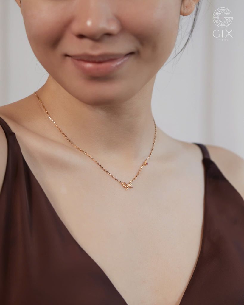  Dây chuyền nơ vàng & bạc đẹp sợi mảnh đính đá cao cấp | Gix Jewelry 
