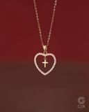  Dây chuyền trái tim lồng thánh giá vàng 18k bạc s925 đẹp | Gixjewel 