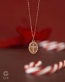  Vòng cổ thánh giá nam nữ vàng tây đẹp dáng mặt oval đính đá | Gixjewel 