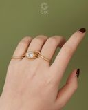  Nhẫn signet xếp nhiều vòng vàng tây 18k & bạc đẹp đeo cá tính | Gix Jewel 
