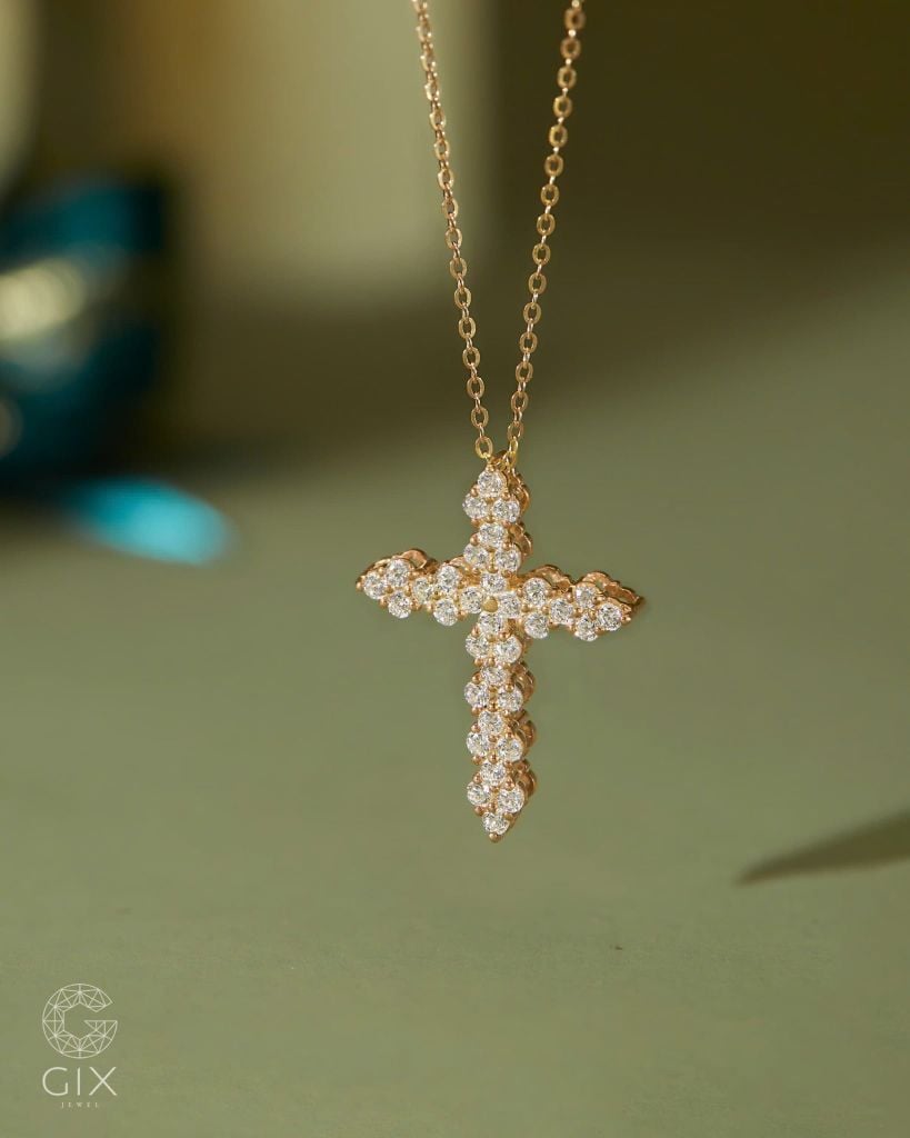  Dây chuyền thánh giá kim cương vàng trắng 18k & bạc đẹp cho nam nữ | Gixjewel 