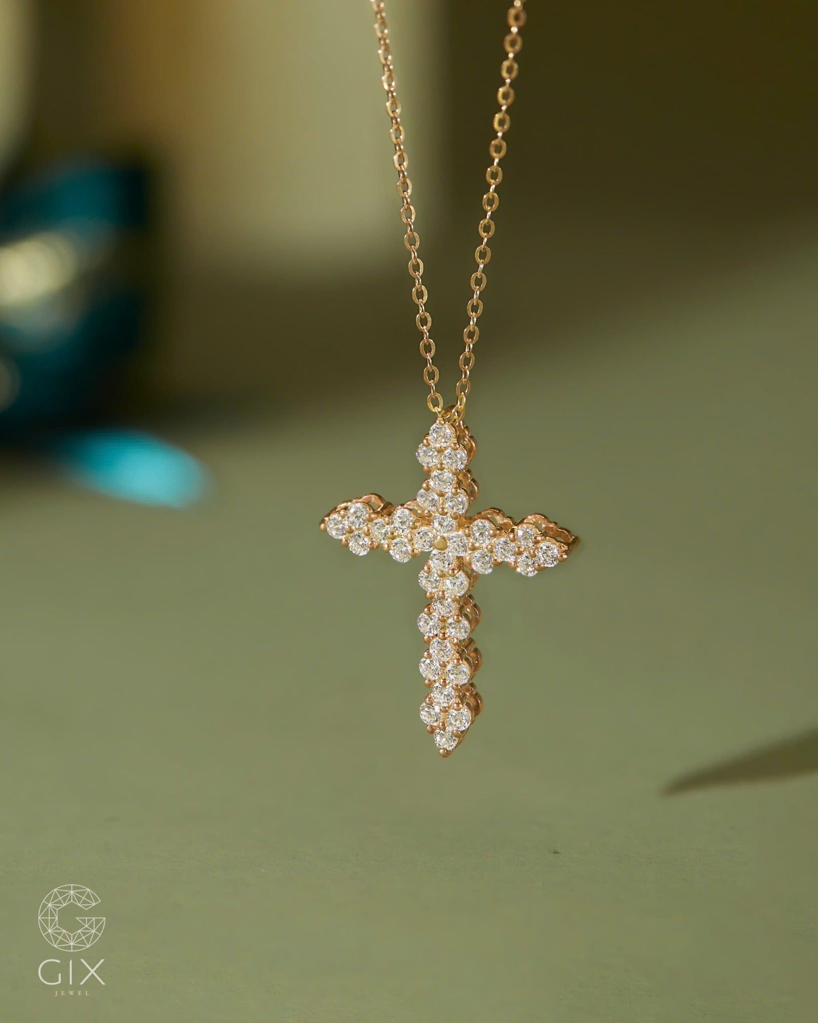  Dây chuyền thánh giá kim cương vàng trắng 18k & bạc đẹp cho nam nữ | Gixjewel 
