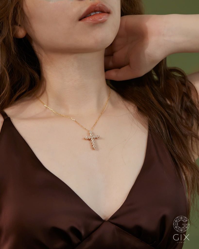  Dây chuyền thánh giá kim cương vàng trắng 18k & bạc đẹp cho nam nữ | Gixjewel 