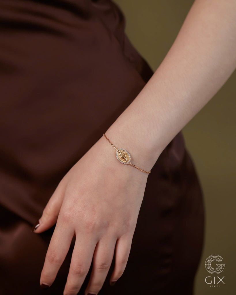  Lắc tay vàng tây charm Đức Mẹ Maria & Chúa Jesus | Gix Jewel 