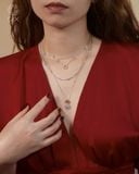  Dây chuyền tim đính kim cương tấm vàng tây sợi mảnh cho nữ | Gix Jewel 