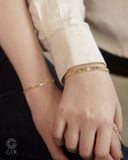  Lắc tay đôi nam nữ vàng & bạc đẹp khoen lật unisex bản lớn khắc tên Gix Jewel 