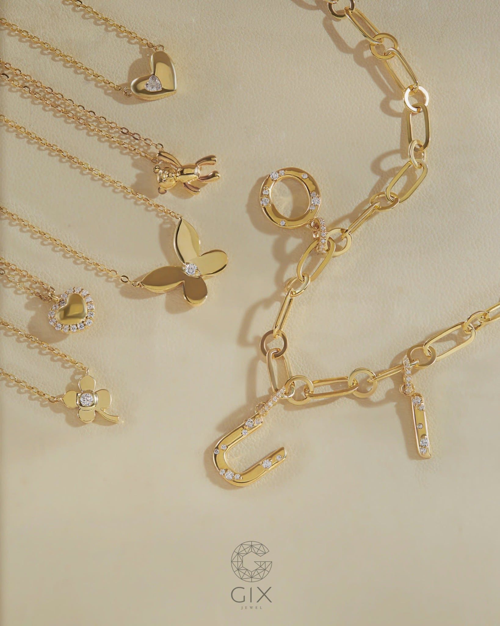  Vòng cổ mắc xích lớn gắn chữ cái theo tên cho nam nữ | Gix Jewel 