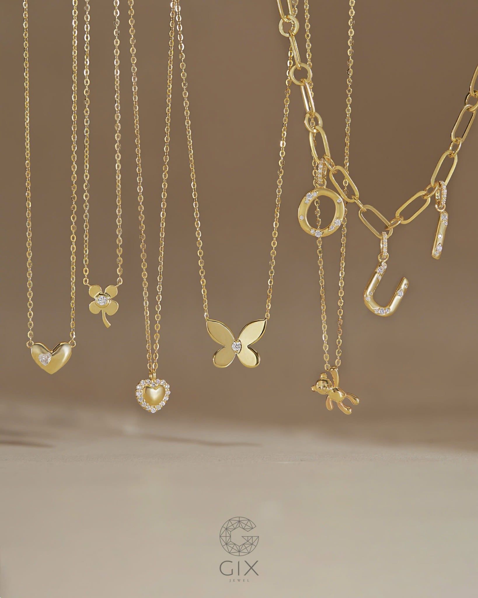  Vòng cổ mắc xích lớn gắn chữ cái theo tên cho nam nữ | Gix Jewel 
