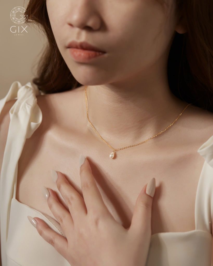 Dây chuyền ngọc trai vàng tây 18k & bạc mạ vàng đẹp cho nữ | Gix Jewel 