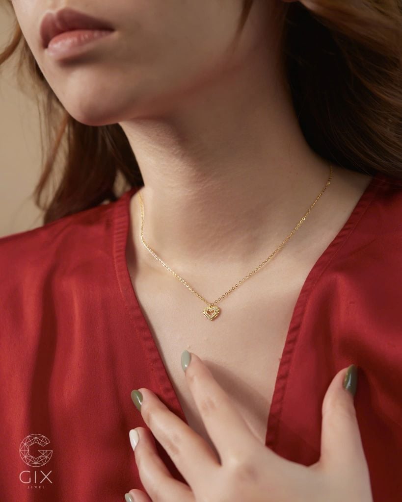  Vòng cổ trái tim vàng 18k sợi mảnh cho nữ | Gix Jewel 