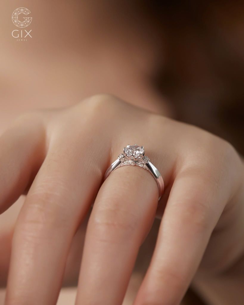  Nhẫn cầu hôn vàng tây đẹp đính kim cương | Gix Jewel 