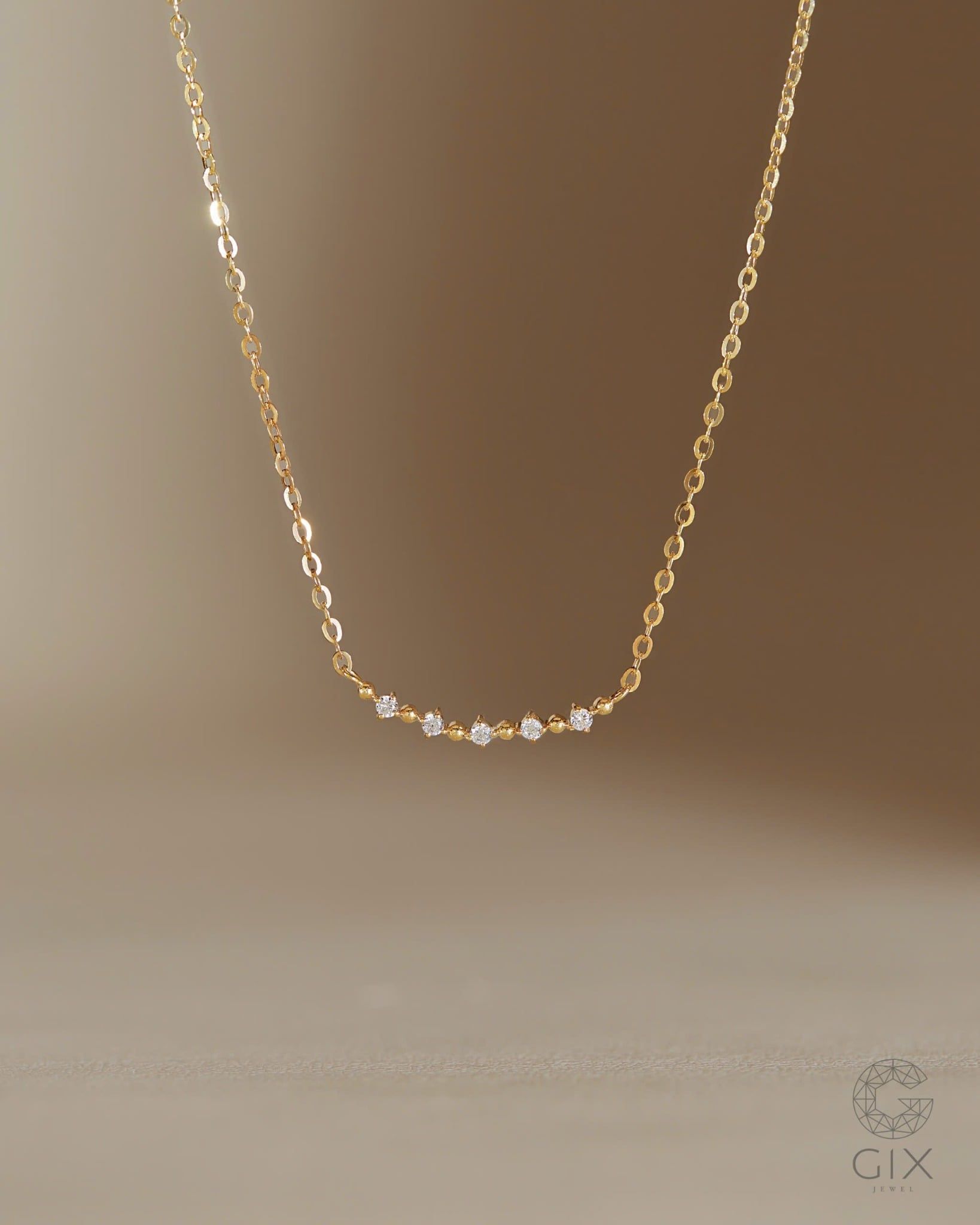  Dây chuyền kim cương tấm vàng tây sợi mảnh đẹp cho nữ | Gix Jewel 