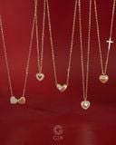  Dây chuyền tim đính kim cương tấm vàng tây sợi mảnh cho nữ | Gix Jewel 