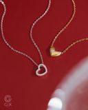  Dây chuyền tim đính kim cương tấm vàng tây sợi mảnh cho nữ | Gix Jewel 