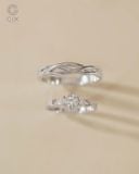  Nhẫn cưới bạch kim vàng ý đẹp kiểu độc đáo gắn kim cương Gix Jewelry 