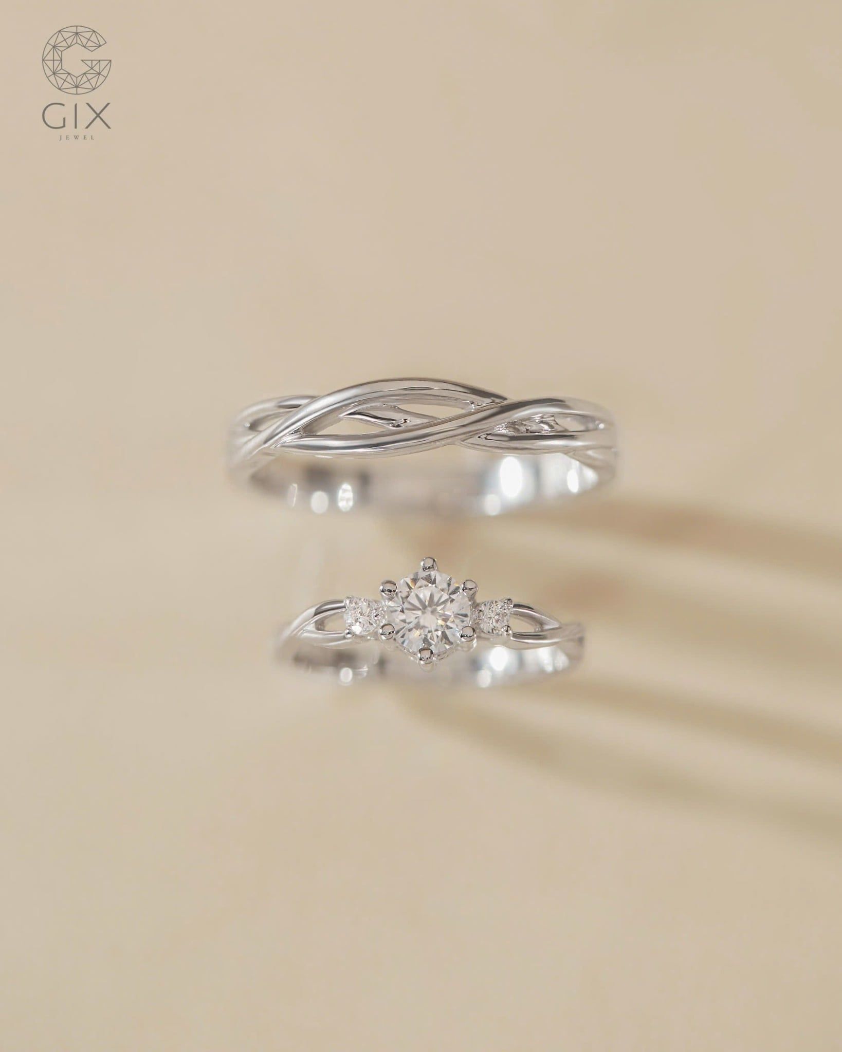  Nhẫn Cưới Vàng 610 Gix Jewel - GCR25050040 
