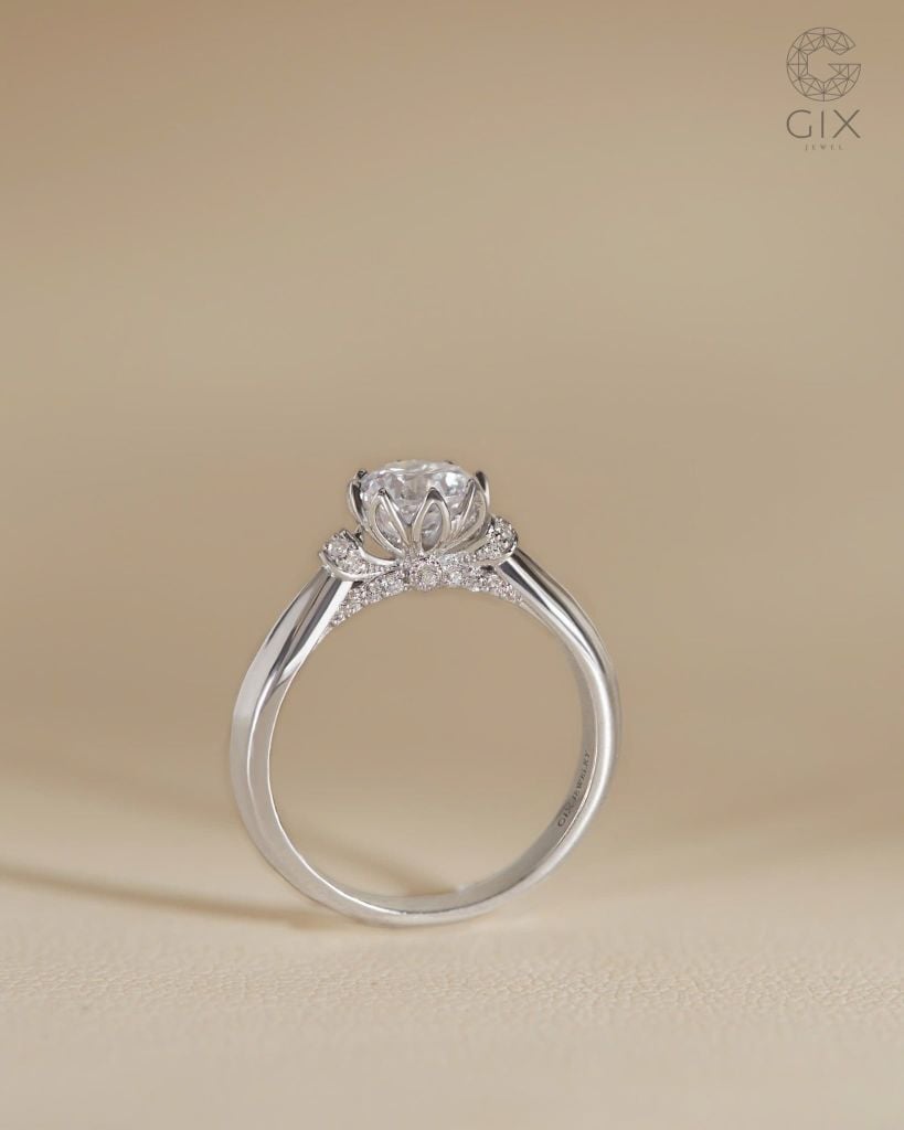  Nhẫn cầu hôn vàng tây đẹp đính kim cương | Gix Jewel 