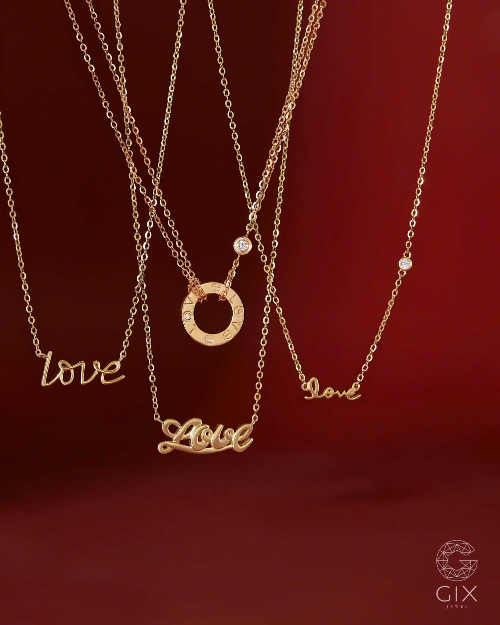  Dây chuyền khắc chữ love vàng tây cho nữ | Gix Jewel 