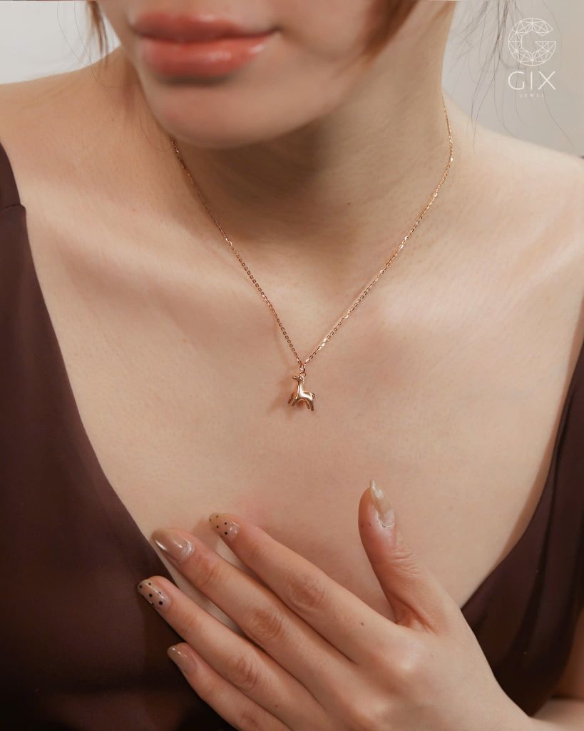  Dây chuyền ngựa bạc 925 & vàng tây sợi mảnh đẹp | Gix Jewel 