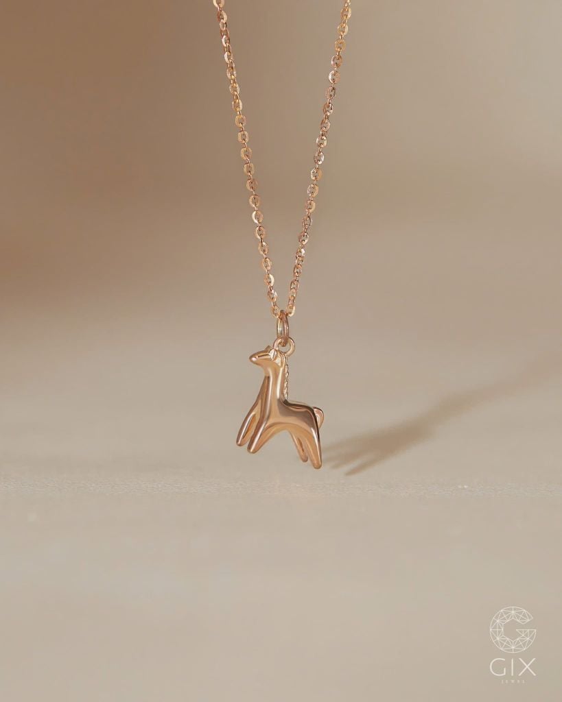  Dây chuyền ngựa bạc 925 & vàng tây sợi mảnh đẹp | Gix Jewel 