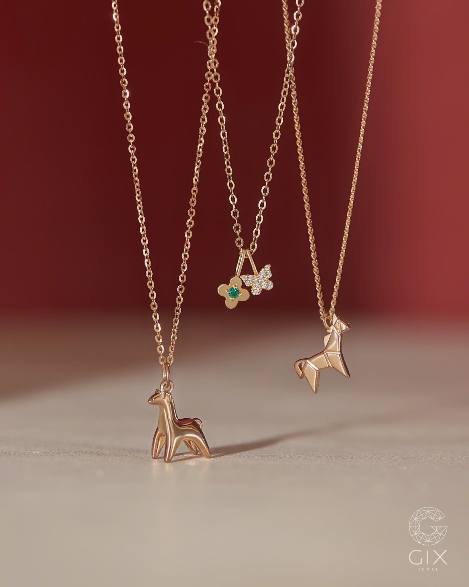  Dây chuyền ngựa bạc 925 & vàng tây sợi mảnh đẹp | Gix Jewel 