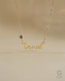  Dây chuyền tên cho nam nữ bạc 925 & vàng tây 18k đính đá birthstone | Gix Jewel 