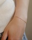  Lắc tay chữ cái theo yêu cầu sợi chữ cong mảnh vàng tây & bạc 925 | Gix Jewel 