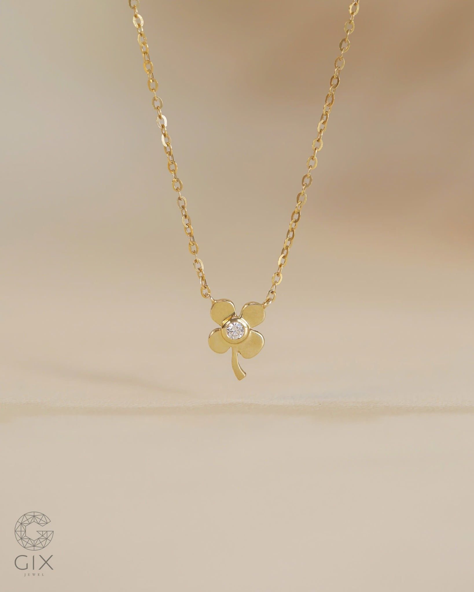  Dây chuyền hoa 4 cánh vàng tây 18k sợi mảnh đẹp | Gix Jewel 