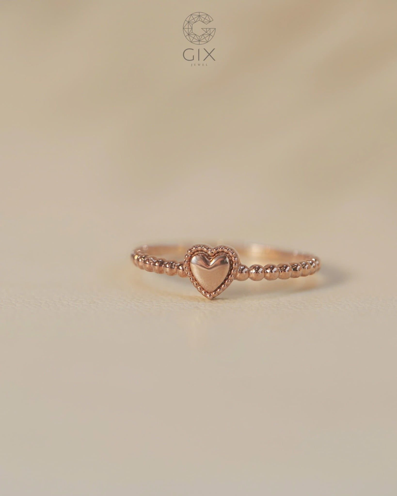  Nhẫn trái tim đai bi mảnh vàng tây cho nữ - Petite Amour | Gix Jewel 