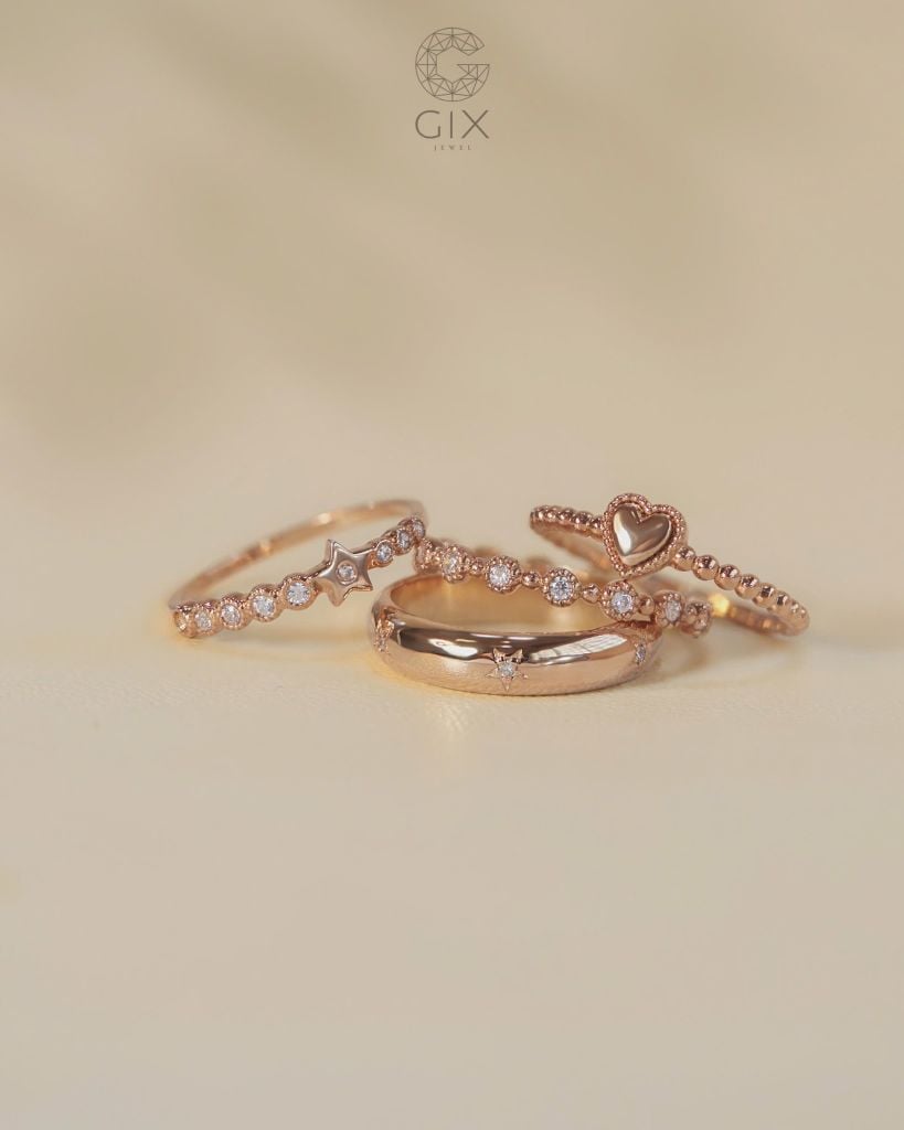 Nhẫn nữ cá tính vàng tây 10k, 14k, 18k & bạc đẹp bản to sang trọng | Gix Jewel