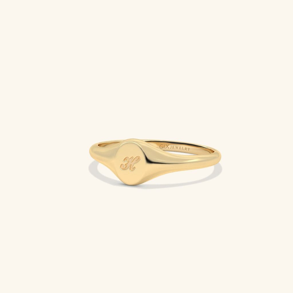  Nhẫn signet nam nữ bạc & vàng 18k - GNN25050161 | Gix Jewel 