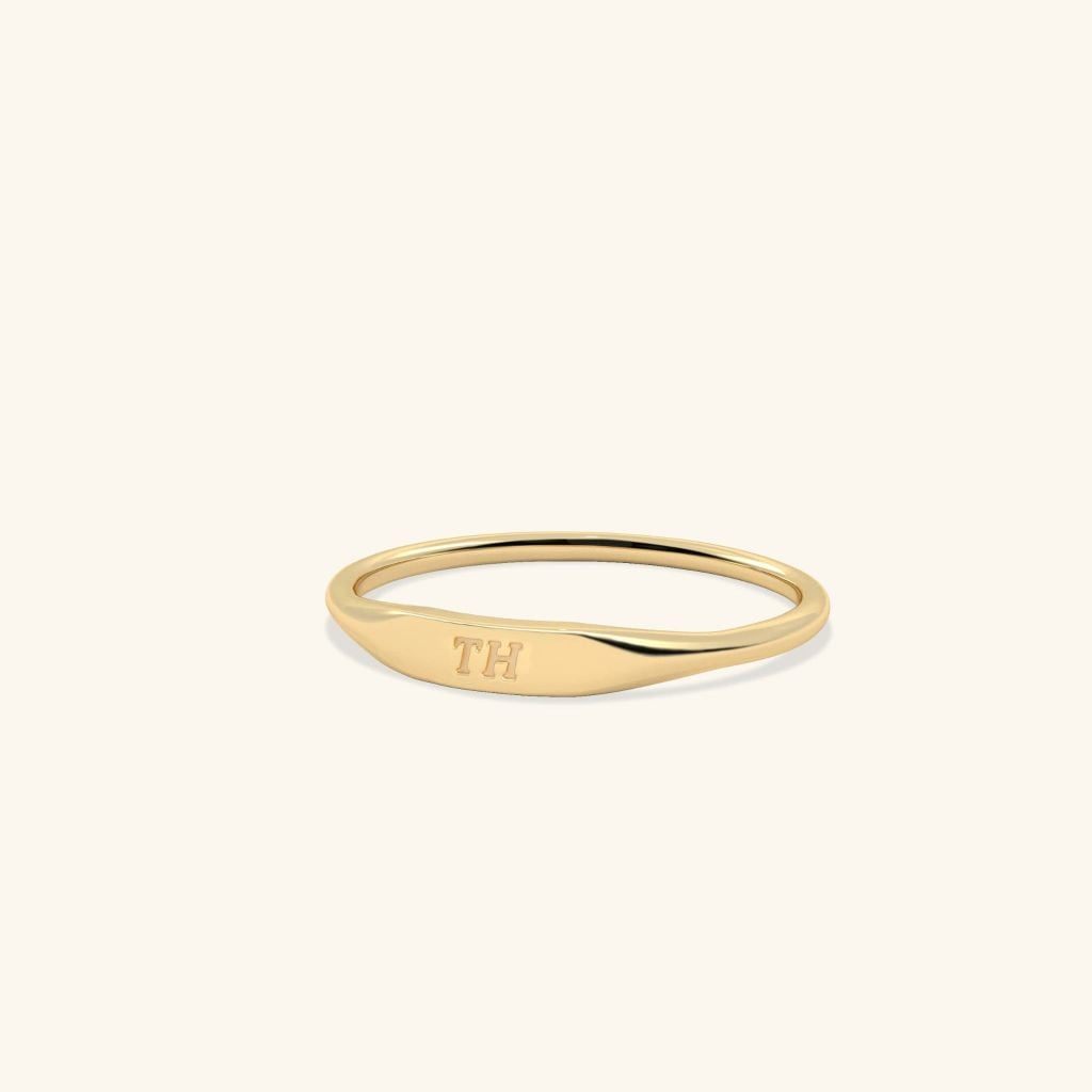  Nhẫn signet nam nữ bạc & vàng 18k - GNN25050162 | Gix Jewel 