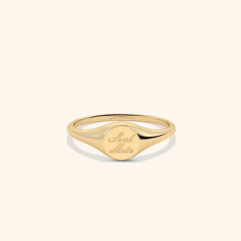  Nhẫn signet nam nữ bạc & vàng 18k - GNN25050166 | Gix Jewel 